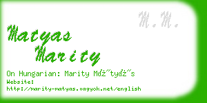 matyas marity business card